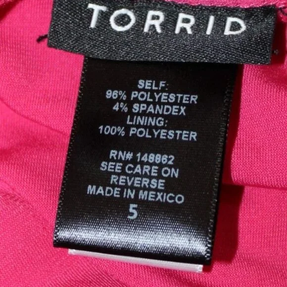 HOT PINK Fushia Raspberry Torrid Plus Size 5 Back Strappy Summer Shirt - EUC - Picture 12 of 12